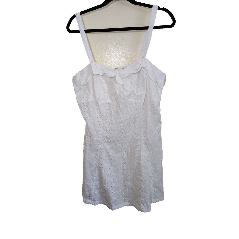 April Cornell Tunic Dress Floral Eyelet Adjustable Straps Sheer Beach Boho Large